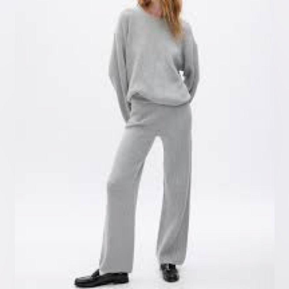 CashSoft Shaker-Stitch Relaxed Pants